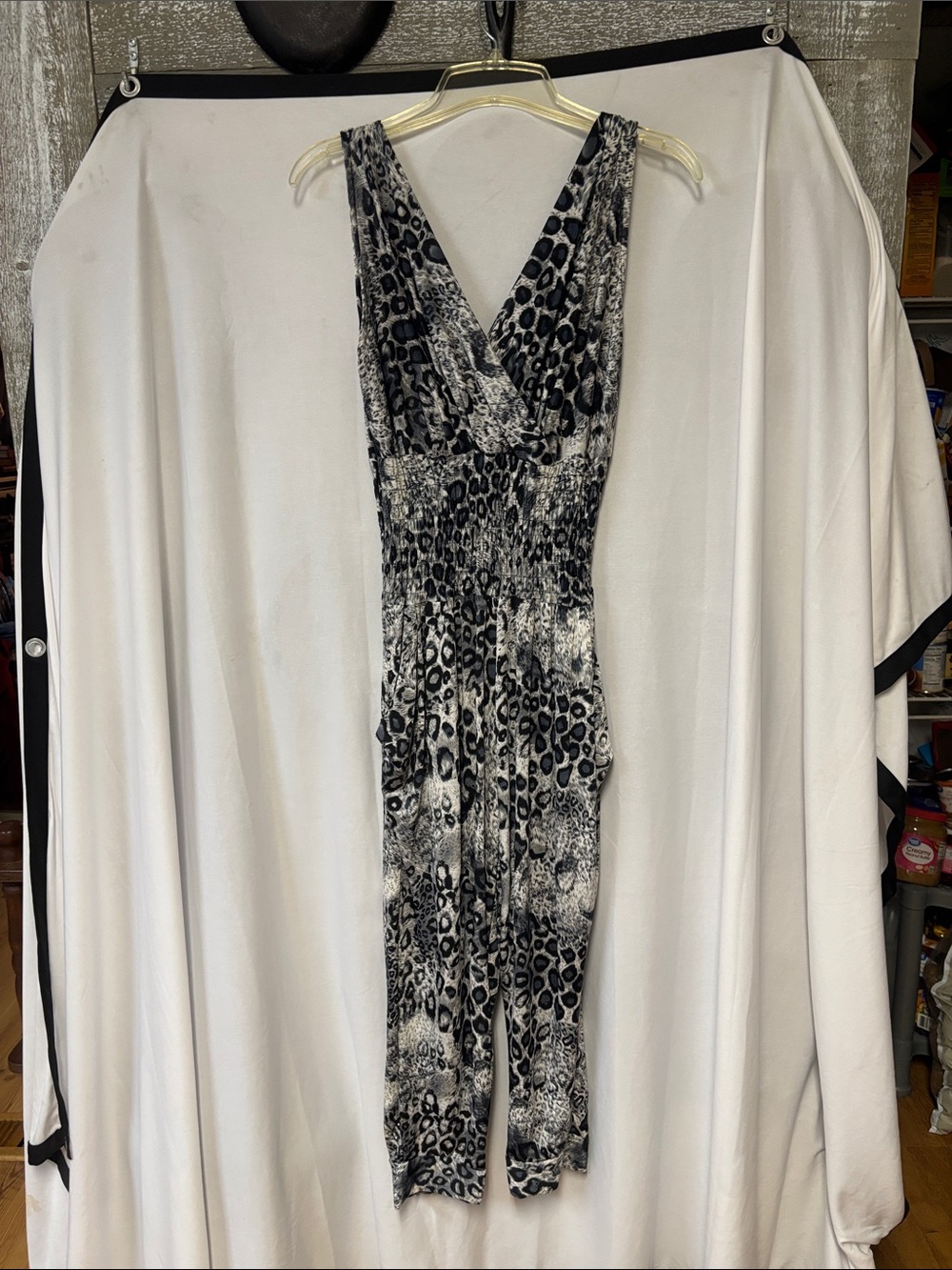 Black & White Animal Print Jumpsuit